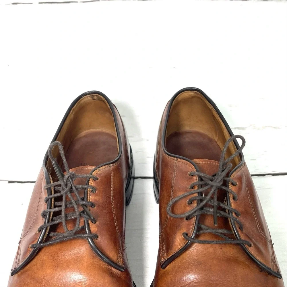 Allen Edmonds Margate Shoes Men's 10A Brown Oxfords Leather Cap Toe